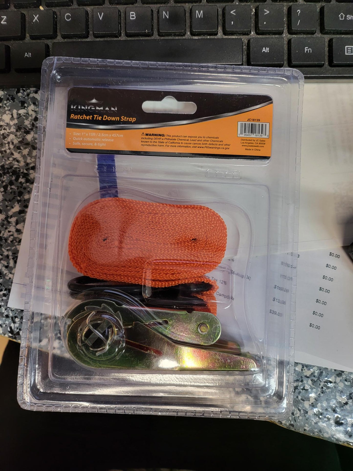 Ratchet Tie down strap
