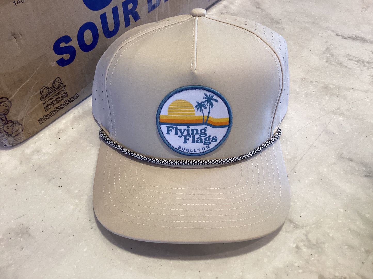 Flying flags patch trucker hat