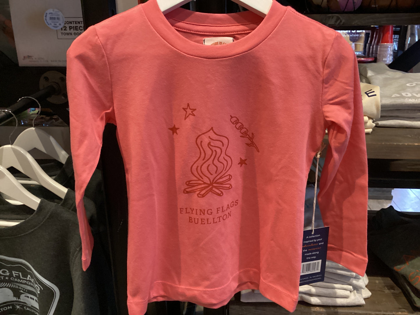 BHA- Kids Long sleeve Stars and Bonfires Coral