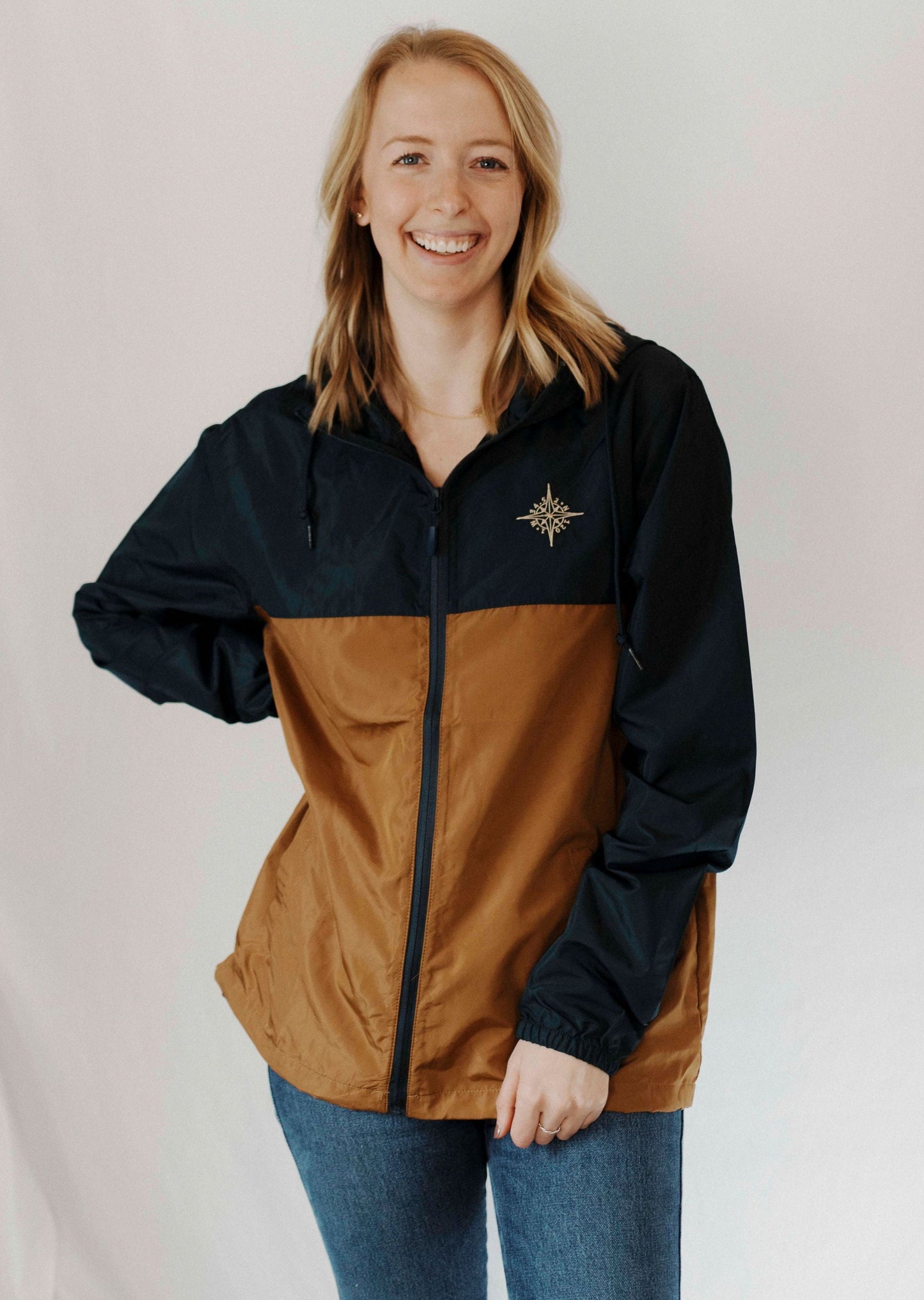 Compass Rain Jacket - Blue/Brown