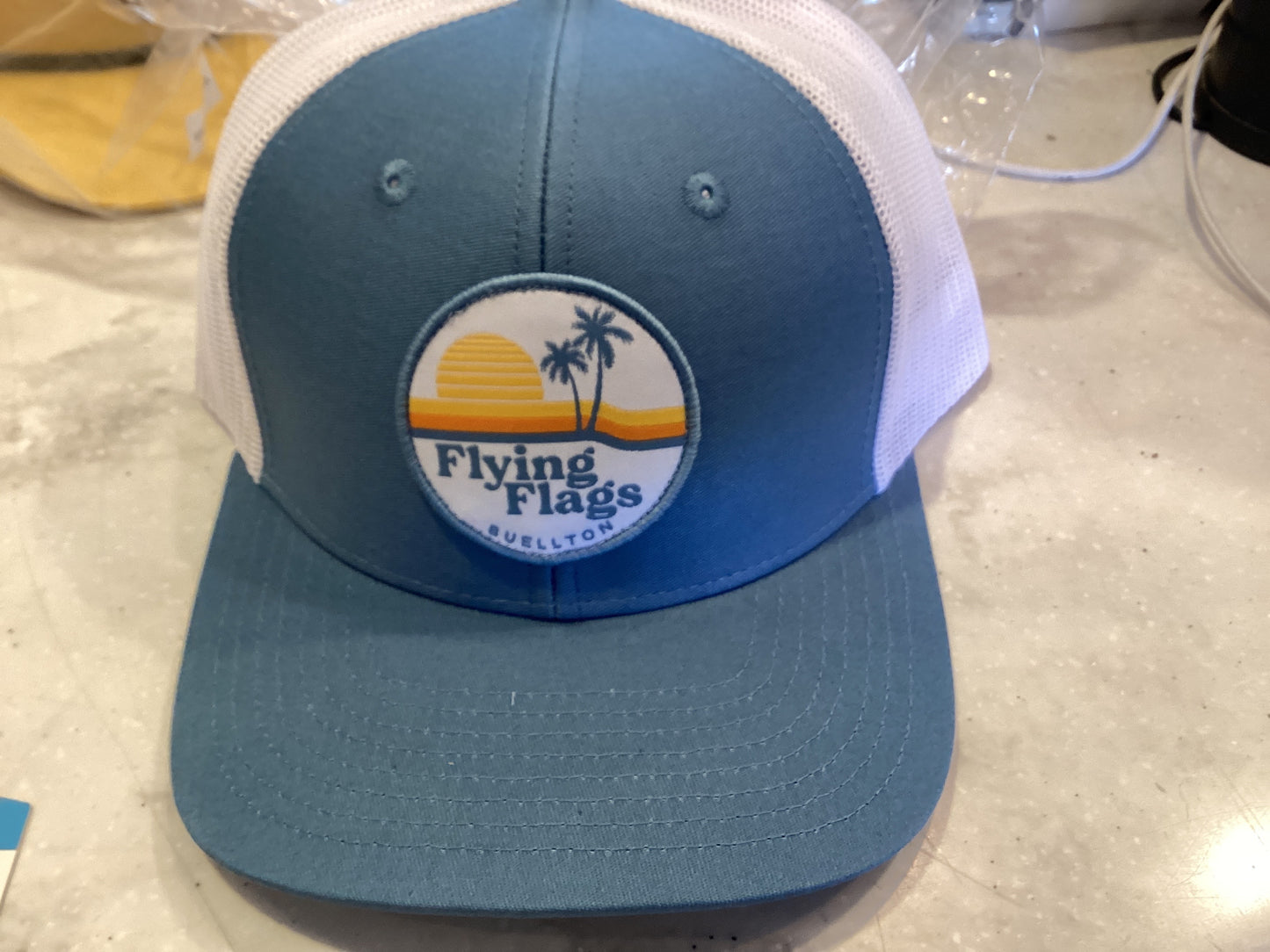 Flying flags patch trucker hat