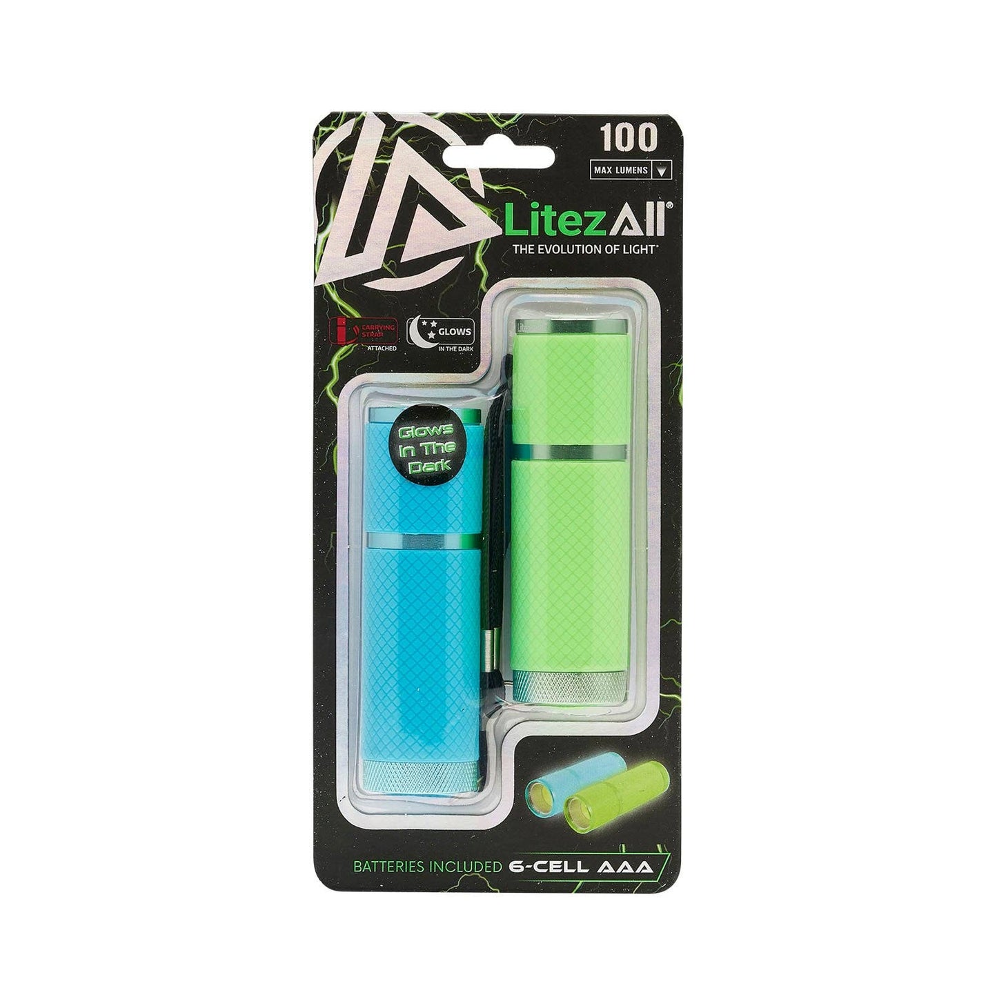 LitezAll Glow In the Dark Flashlight 2 Pack