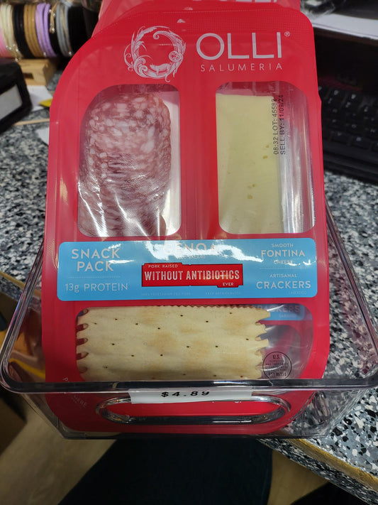 Olli Genoa Salami with Fontina cheese and crackers