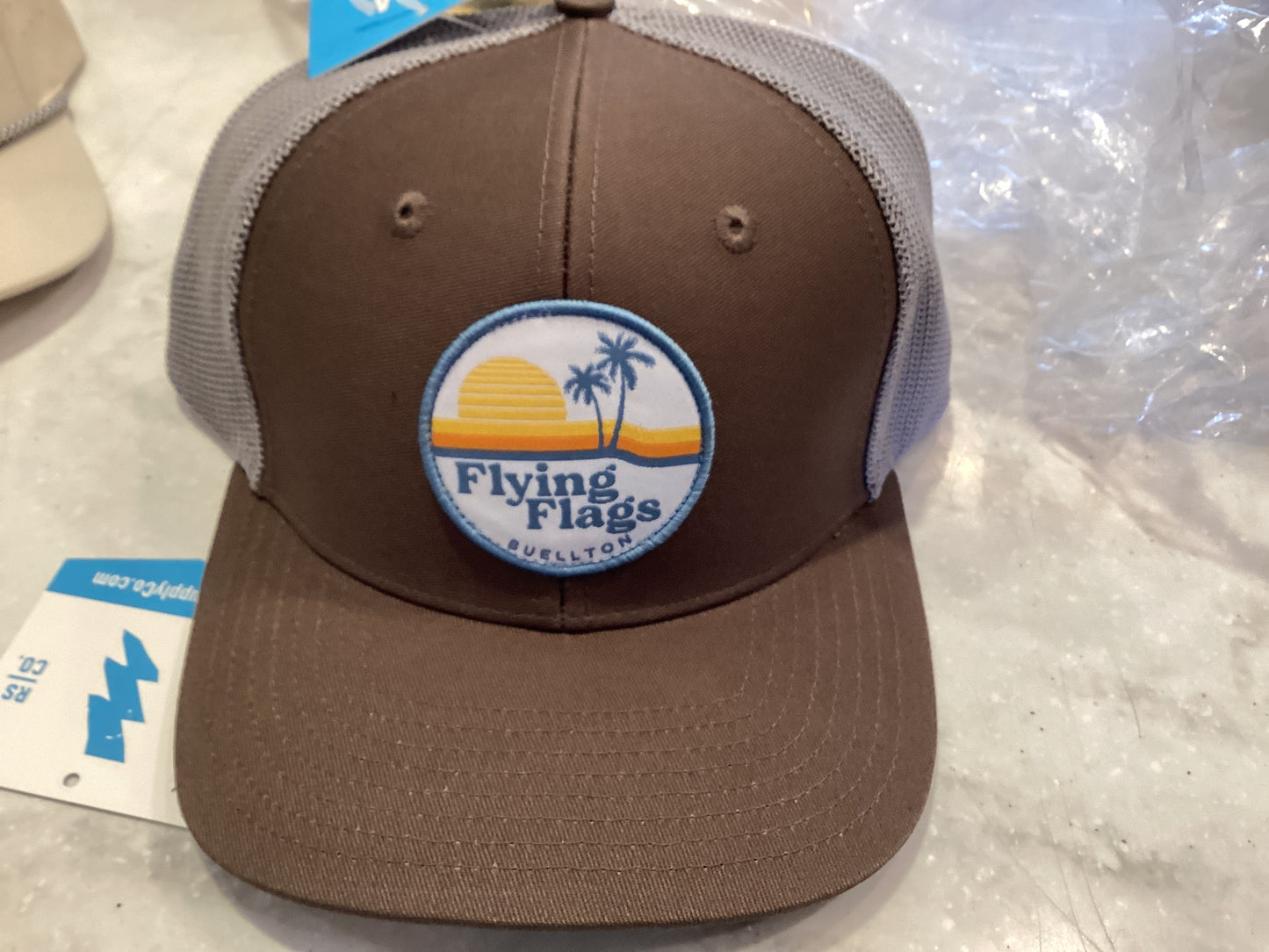 Flying flags patch trucker hat