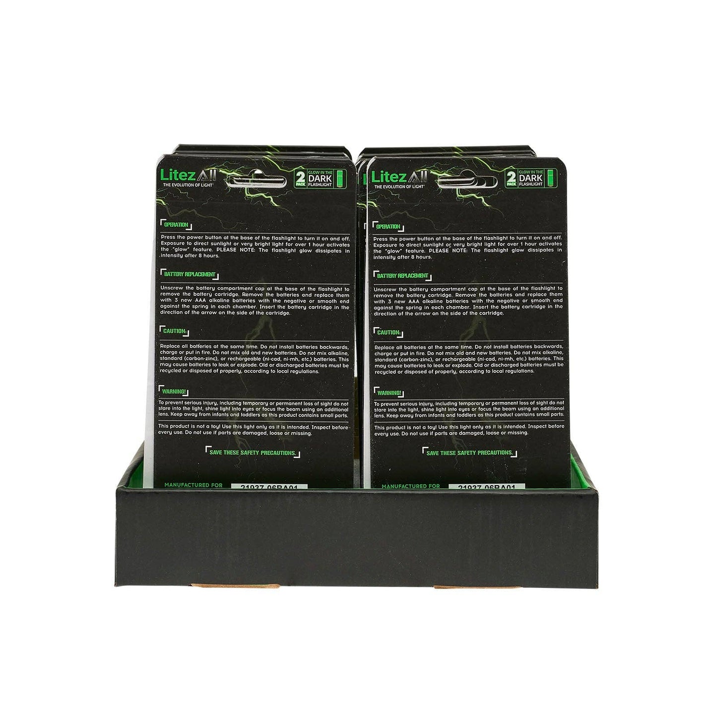 LitezAll Glow In the Dark Flashlight 2 Pack