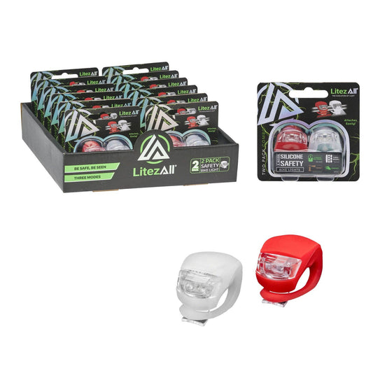 LitezAll LED Bike Safety Lights Headlight and Tail Light