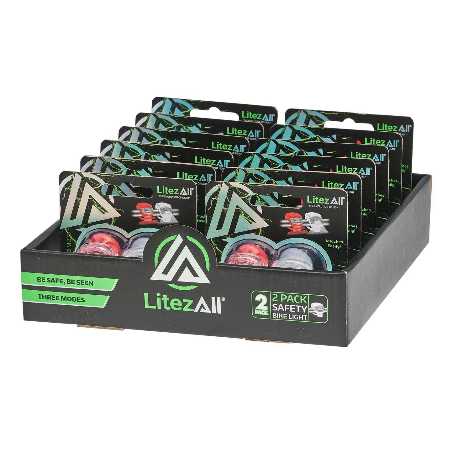 LitezAll LED Bike Safety Lights Headlight and Tail Light