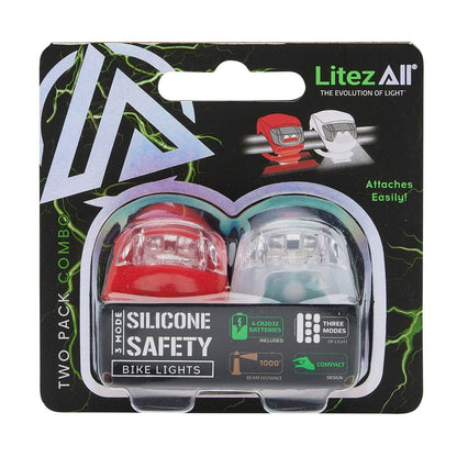LitezAll LED Bike Safety Lights Headlight and Tail Light