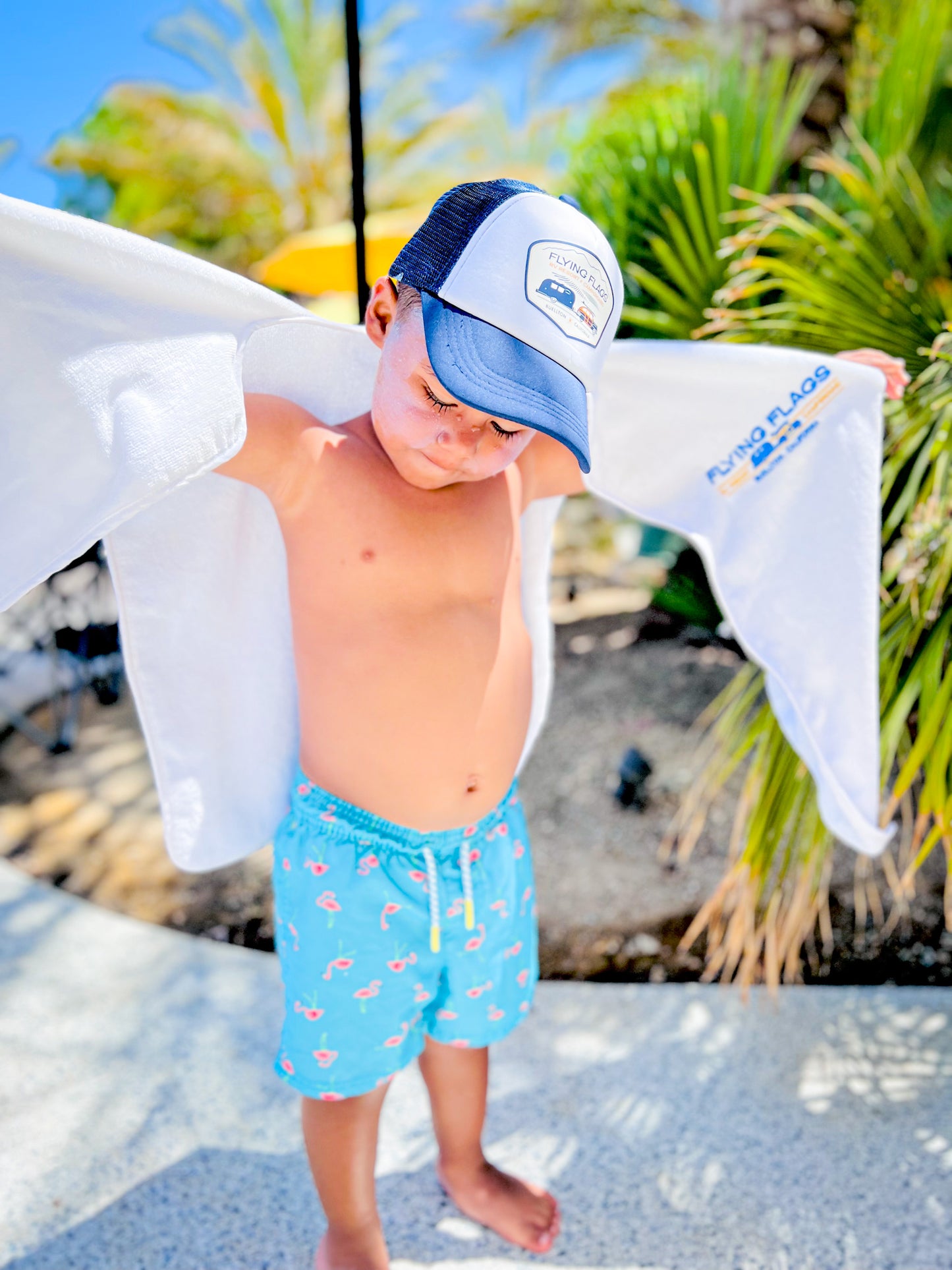 Easy Wrap Towel Kids - Flying Flags Buellton Logo